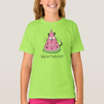Watermelon Cat Funny Girl's T-shirt<br><div class="desc">This adorable watermeowlon is here to say hello!  Perfect for a cat lover or watermelon fan or just a friend that likes to stay healthy,  eat fruit and laugh!</div>