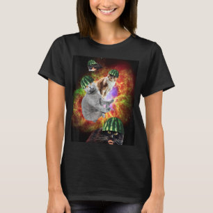 Watermelon Cat Space Galaxy Cats T-Shirt