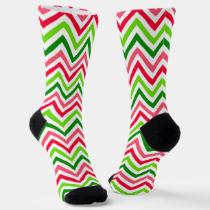 Watermelon Chevron Pattern Socks