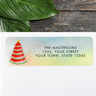 Watermelon Christmas Return Address