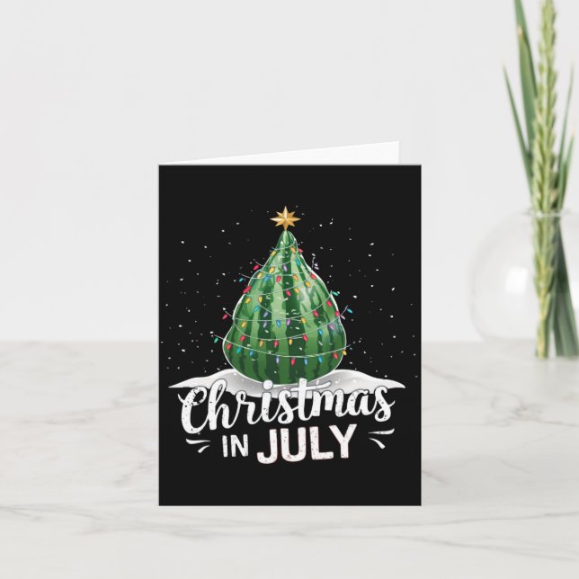 Watermelon Christmas Tree Christmas In July Summer Card (Front)