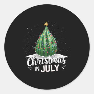 Watermelon Christmas Tree Christmas In July Summer Classic Round Sticker