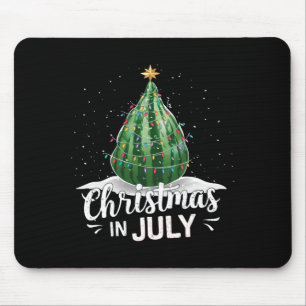 Watermelon Christmas Tree Christmas In July Summer Mouse Pad
