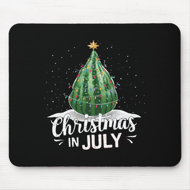 Watermelon Christmas Tree Christmas In July Summer Mouse Pad (Front)