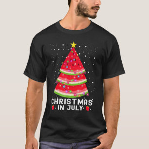 Watermelon Christmas Tree Christmas In July Summer T-Shirt