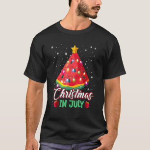 Watermelon Christmas Tree Christmas In July Summer T-Shirt