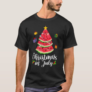 Watermelon Christmas Tree Christmas In July Summer T-Shirt