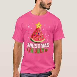 Watermelon Christmas Tree Christmas In July Summer T-Shirt