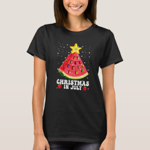 Watermelon Christmas Tree Christmas In July Summer T-Shirt