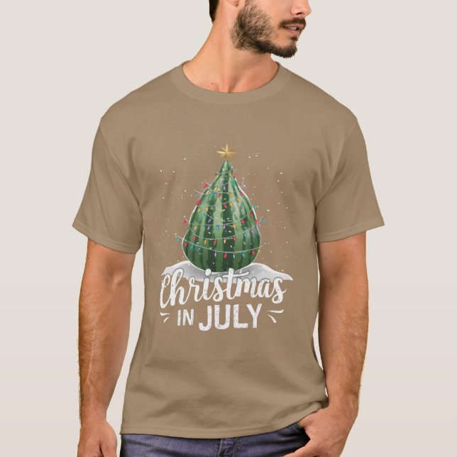 Watermelon Christmasree Christmas In July Summer f T-Shirt (Front)