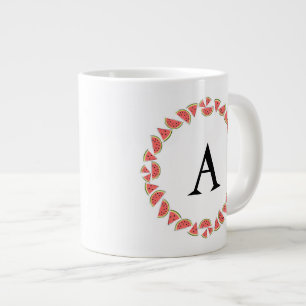 Watermelon Circle Monogram Large Coffee Mug