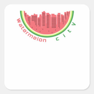 Watermelon City Square Sticker