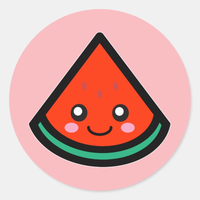 Watermelon Classic Round Sticker (Front)