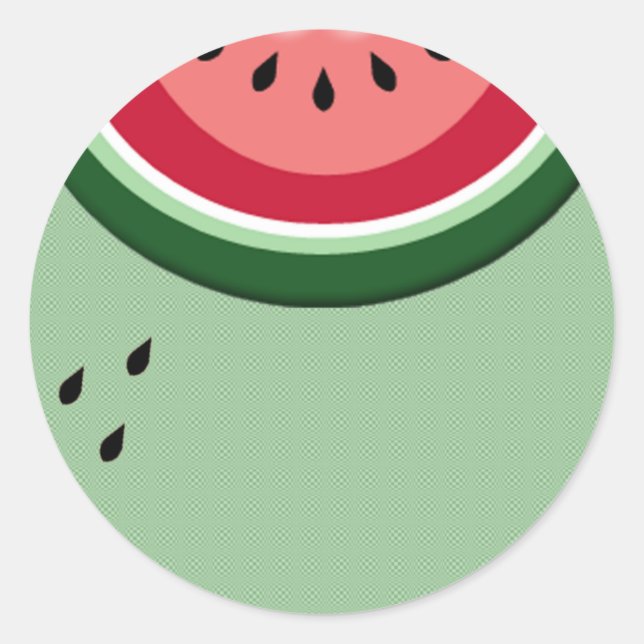 watermelon classic round sticker (Front)