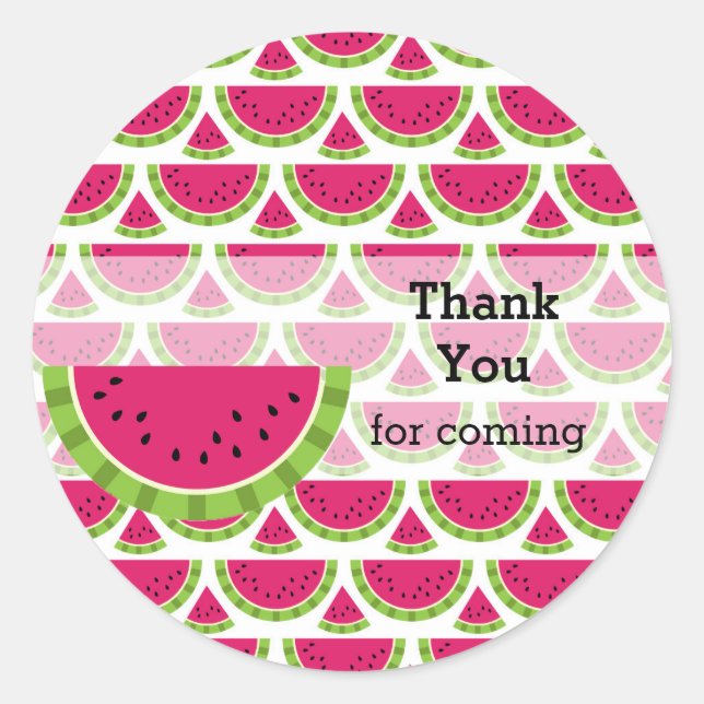 Watermelon colour classic round sticker (Front)