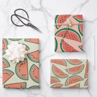 Watermelon Colourful Pink Green Summer Wrapping Paper Sheet