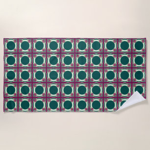 Watermelon Colours Geometric Pattern Beach Towel