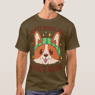 Watermelon Corgi High, Funny Corgi Wearing Waterme T-Shirt