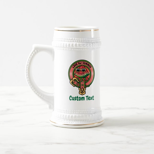 Watermelon Crest over Tartan Beer Stein (Left)