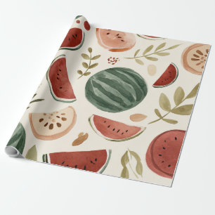 Watermelon Cute Colourful Pink Green Wrapping Paper