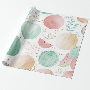 Watermelon Cute Colourful Pink Green Wrapping Paper