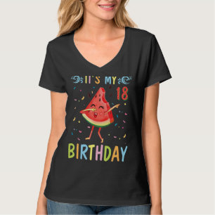 Watermelon Dabbing Happy To Me 18 Years Old It's M T-Shirt