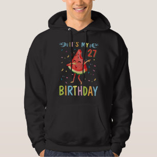 Watermelon Dabbing Happy To Me 27 Years Old It's M Hoodie