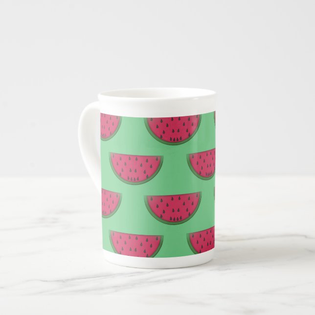 Watermelon Design Bone China Mugs (Front Left)