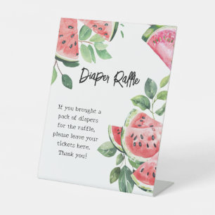 Watermelon Diaper Raffle Pedestal Sign