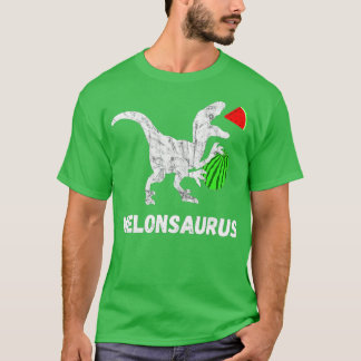 Watermelon Dinosaurs Funny Melon Dino Summer Fruit T-Shirt