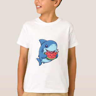 Watermelon Eating Shark Kids T-Shirt