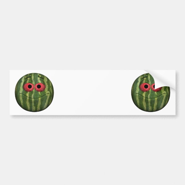 Watermelon Emoticon Bumper Sticker (Front)