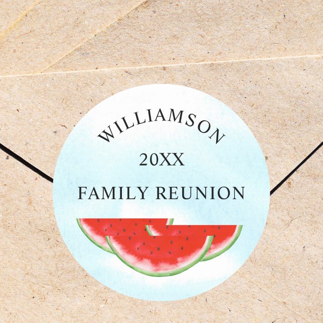 Watermelon Family Reunion  Classic Round Sticker (Creator Uploaded)
