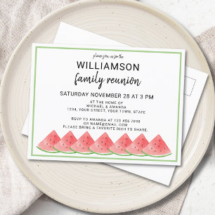 Watermelon Family Reunion Invitation Postcard