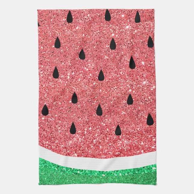 watermelon FAUX glitter Tea Towel (Vertical)
