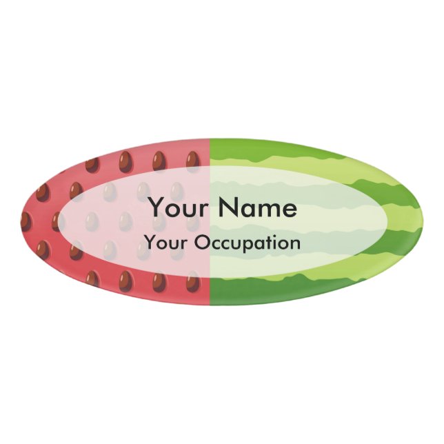 Watermelon Flag Oval Name Tag (Front)
