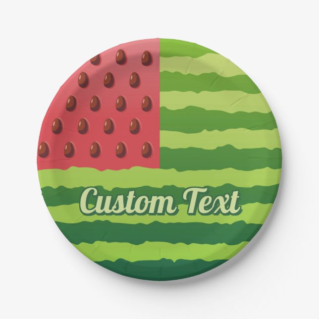 Watermelon Flag Paper Plate (Front)
