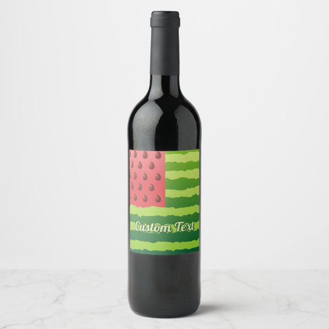 Watermelon Flag Wine Label (Front)