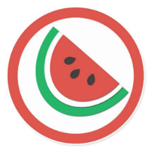 Watermelon flavour circle sticker labels