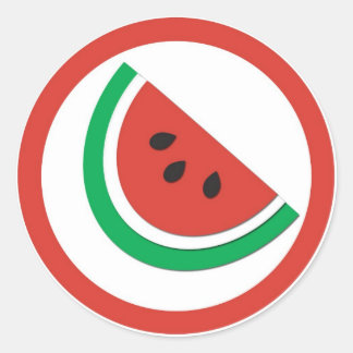 Watermelon flavour circle sticker labels