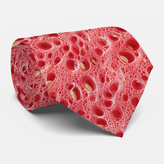 Watermelon Flesh Texture Pattern Tie (Rolled)