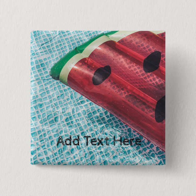 Watermelon Float in Swimming Pool 15 Cm Square Badge (Front)