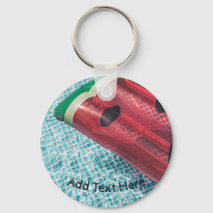 Watermelon Float in Swimming Pool Key Ring