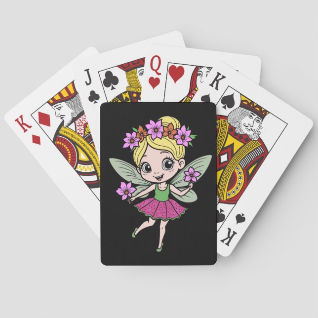 Watermelon Flower Fairy Playing Cards (Back)