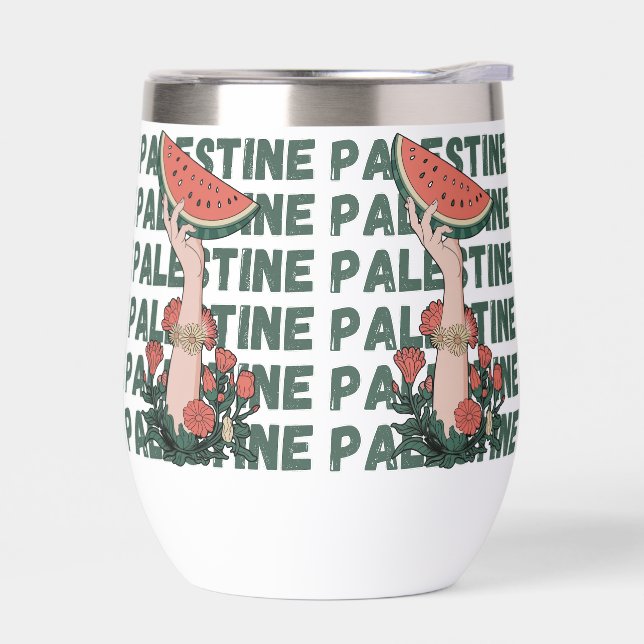 watermelon, flowers, and  palestine text Repeat  (Left)