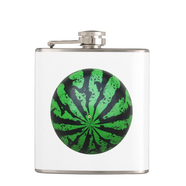Watermelon Football / Soccer Ball Hip Flask (Front)