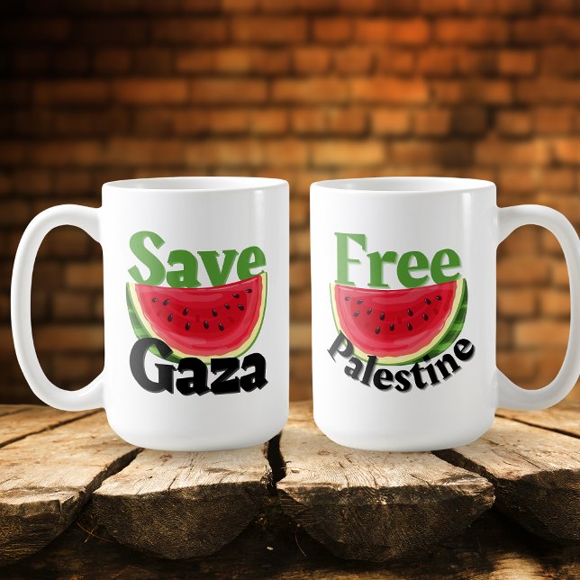 Watermelon Free Palestine Save Gaza Coffee Mug (Creator Uploaded)