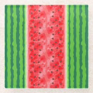 Watermelon fresh summer fruit glass coaster