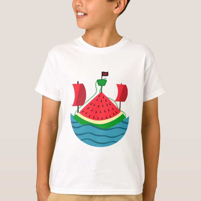 Watermelon Fruit Boat T-Shirt (Front)