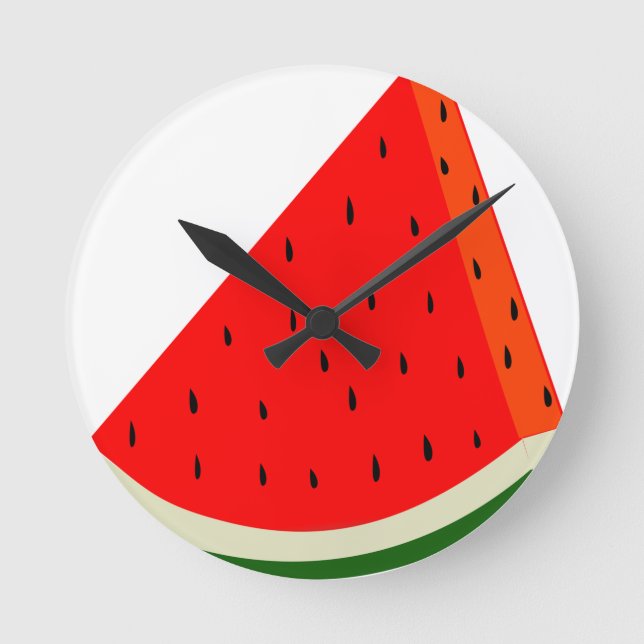 Watermelon Fruit harvest slice summer Round Clock (Front)